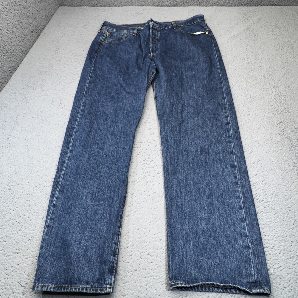 Levis 501 Jeans Mens 42x30 Blue Straight Denim Button Fly Cotton Classic Fit